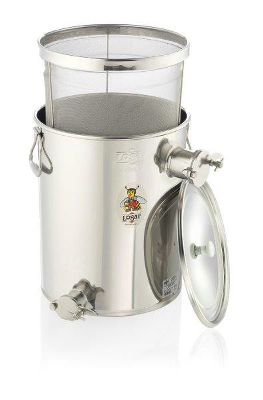 Logar onderzet-zeefkan met fijnzeef, 35 kg, XL-overloopkraan