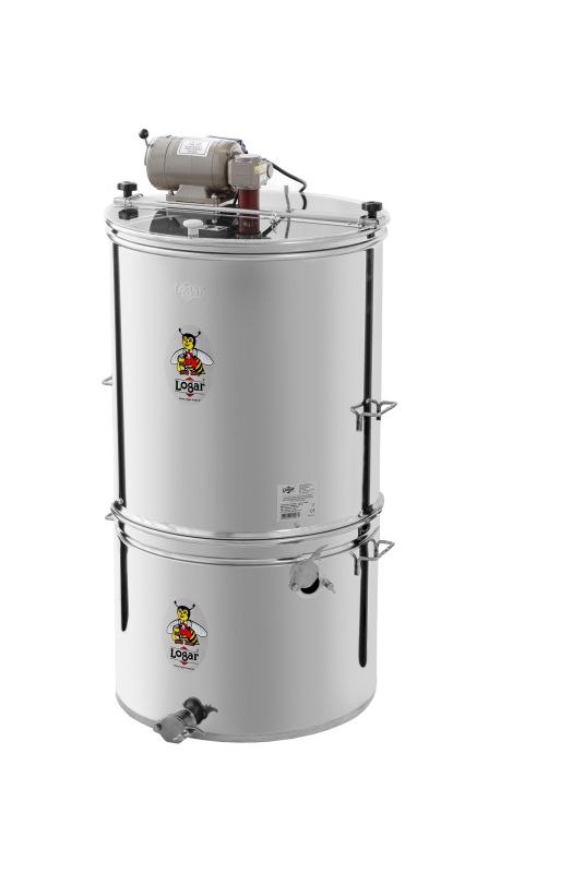 Logar 4-ramen honingcentrifuge met motoraandrijving en zeefketel – ramen 30 x 48 cm