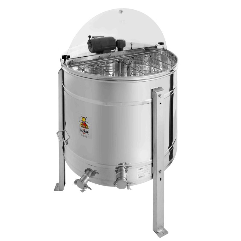 Logar 4-ramen zelfomkerende honingcentrifuge, ketel Ø 76 cm, motor 110 W, ramen 26,5 x 48 cm