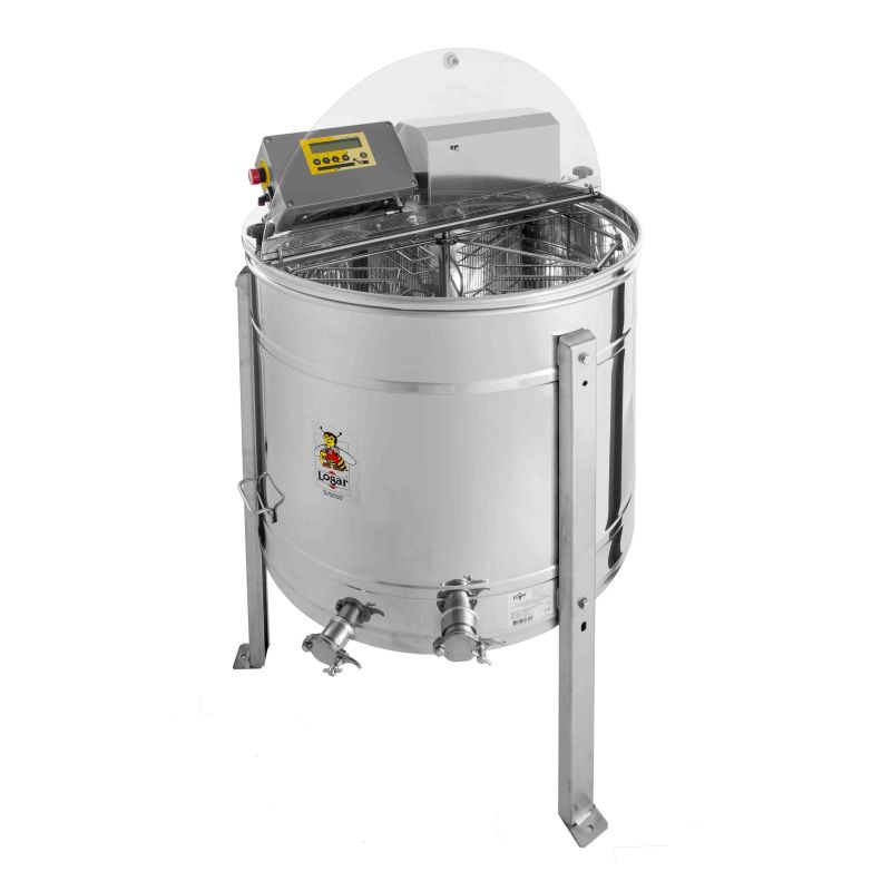 Logar 6-ramen zelfkerende honingcentrifuge, ketel 76 cm, motor 180W, volledig elektrisch, ramen 27,5 x 48 cm