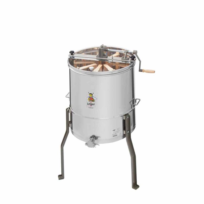 Logar 9-raams radiale honingcentrifuge, ketel Ø 52 cm, handaandrijving, ramen 18 x 48 cm