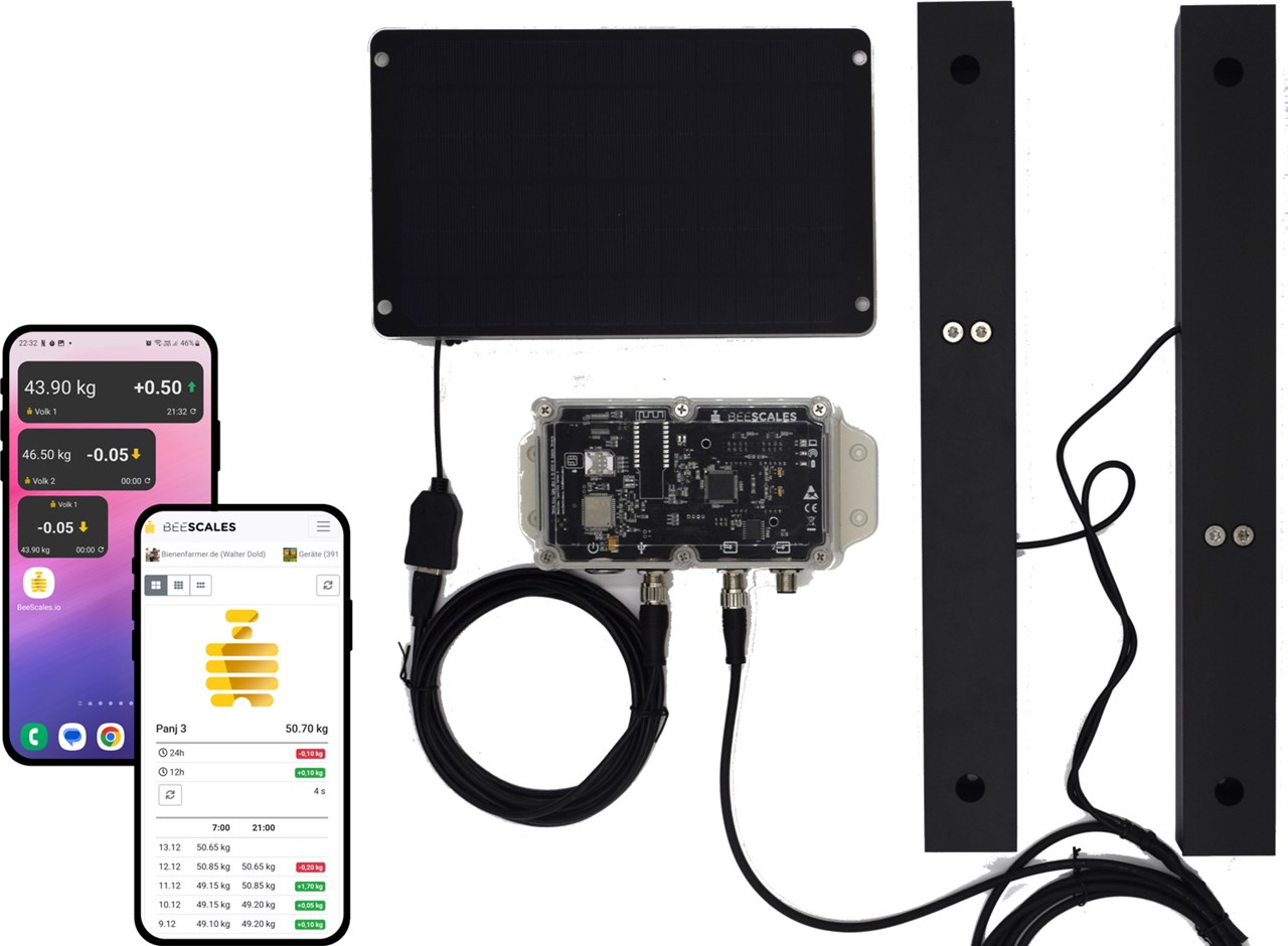 Bijenstalweegschaal voor het monitoren van één bijenkast + GPS en diefstalalarm, 4G NB-IoT